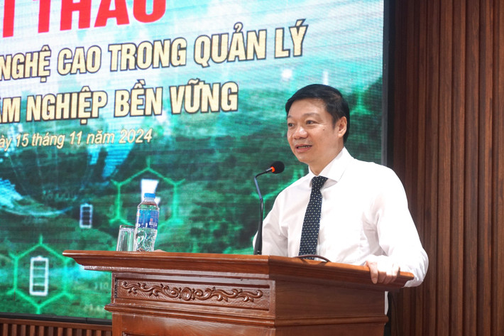 PGS.TS. Trần Quang Bảo, Cục trưởng Cục Lâm nghiệp, Bộ Nông nghiệp và Phát triển nông thôn phát biểu tại Hội thảo